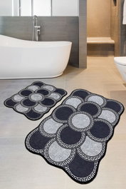 Mijölnir Ciorcail Juego de alfombras de baño Azul oscuro y gris